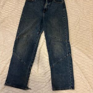 Nasty Gal Dark Blue Denim Pants